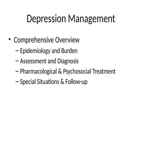 Depression_Management_Presentation.pptx for residents | PPTX
