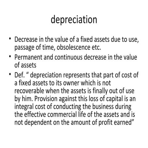 Depriciation