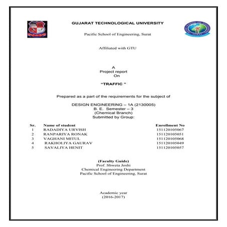  Traffic Project Report