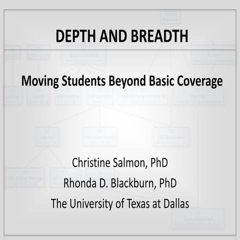 Depth and Breadth: Moving Students beyond Basic Coverage