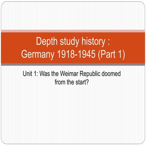 Depth study history germany unit 1 