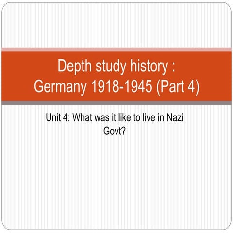 Depth study history germany unit 4
