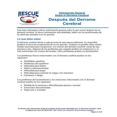 Depues del derrame cerebral