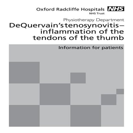 De quervain's tenosynovitis