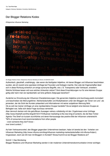 Der Blogger Relations Kodex