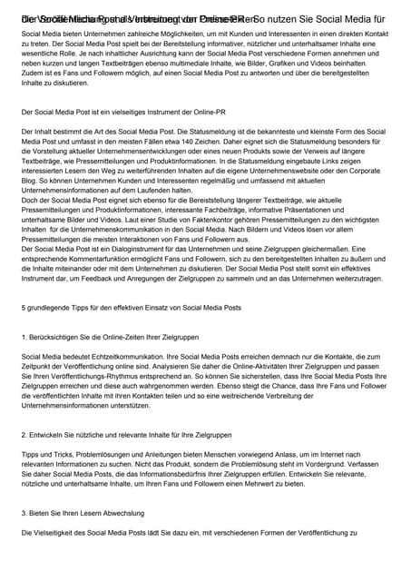 Der Social Media Post als Instrumen...