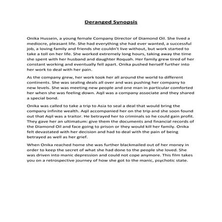 Deranged Film Synopsis