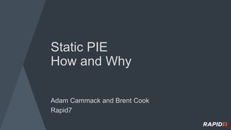 Static PIE, How and Why - Metasploit's new POSIX payload: Mettle