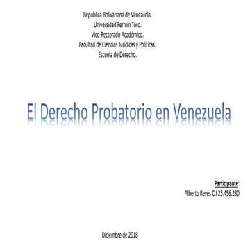 Derecho Probatorio en Venezuela