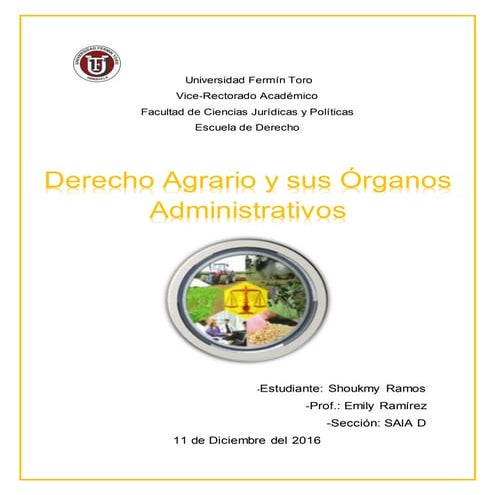 Derecho agrario y sus Órganos Administrativos