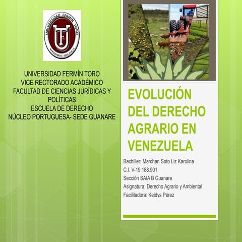 Derecho Agrario en Venezuela | PPTX