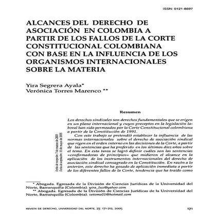 Derecho asociacion sindical colombia historia