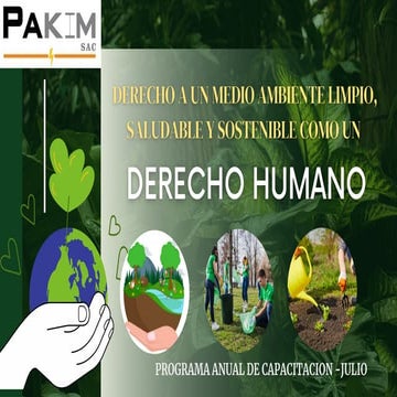 DERECHO A UN MEDIO AMBIENTE LIMPIO, SALUDABLE Y SOSTENIBLE COMO UN ...