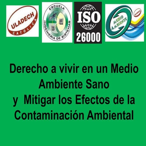 Derecho a vivir en un Medio Ambiente Sano | PPTX