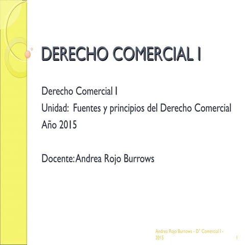 Fuentes del Derecho Comercial