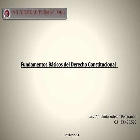  Fundamentos del Derecho Constitucional