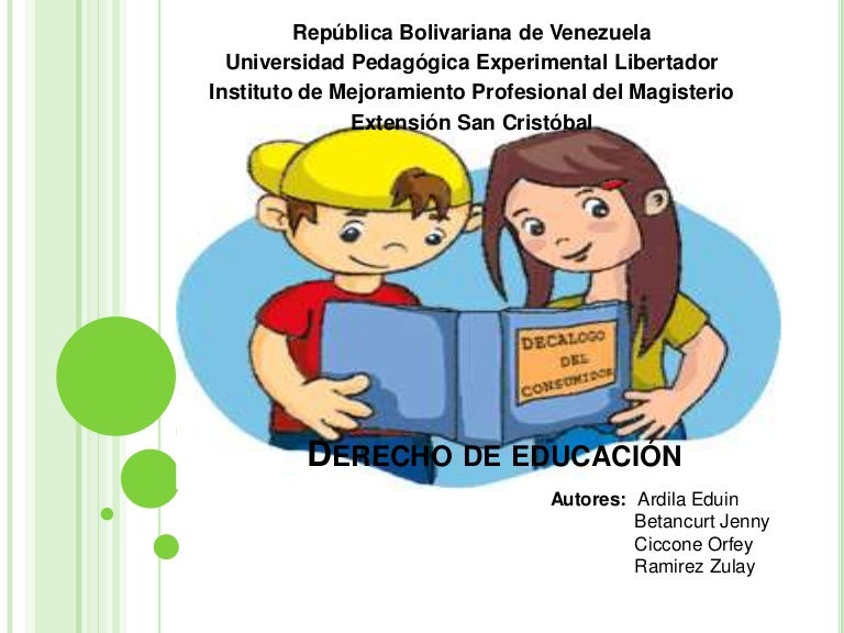 Derecho de educacion Derecho de educacion