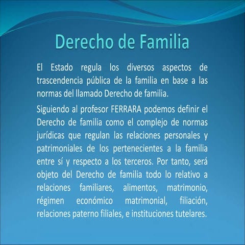 Regulación de la familia y el derecho de familia | PPT
