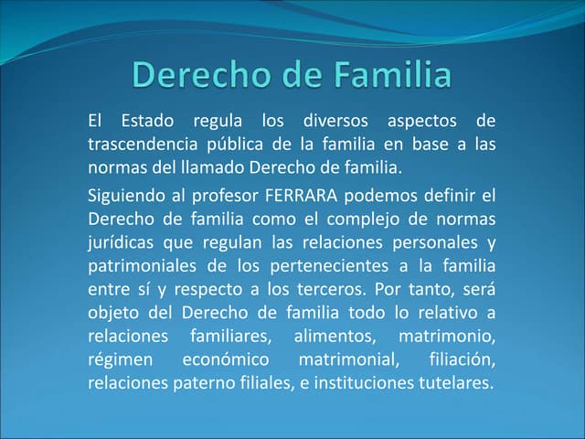 Regulación de la familia y el derecho de familia | PPT