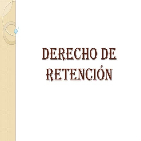 Derecho de  retención
