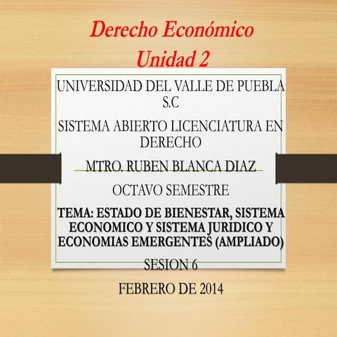 Derecho económico estado de bienestar y otros