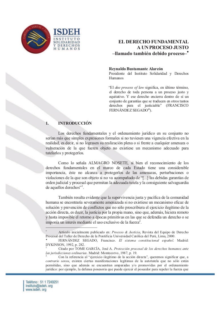 derecho fundamental debido proceso segun dd hh derecho fundamental debido proceso