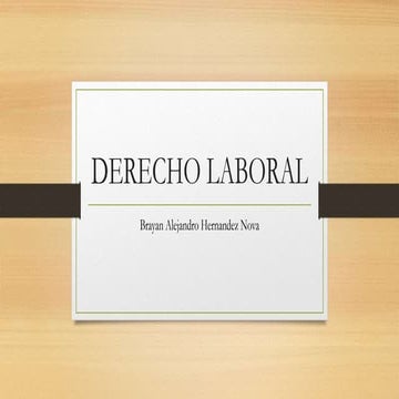 Derecho laboral | PPTX