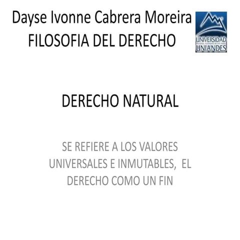 Trabajo de derecho natural, Dayse Cabrera