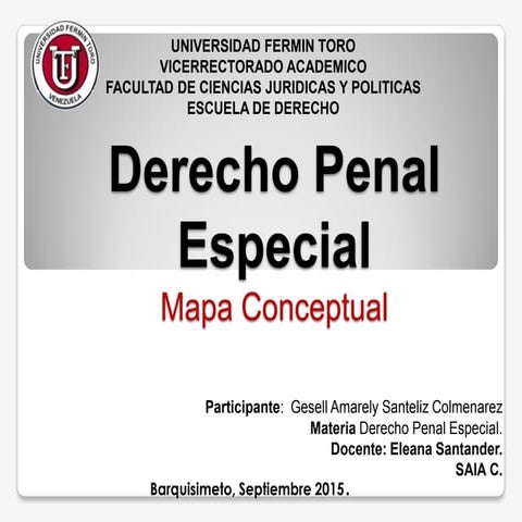Derecho penal especial, mapa conceptual