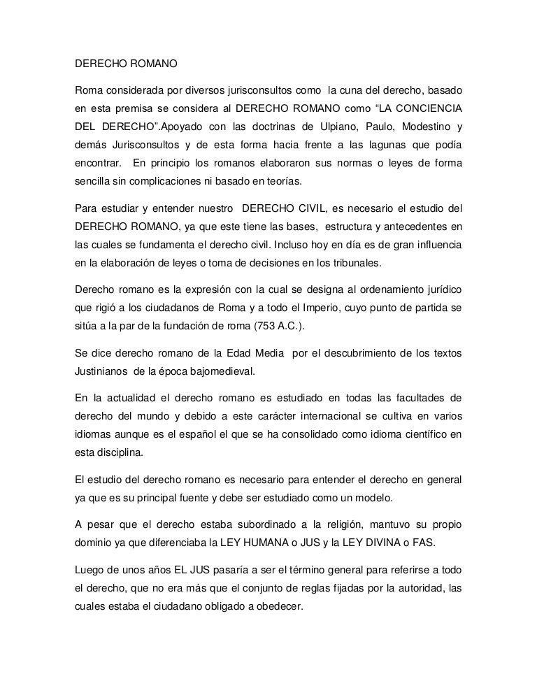 Derecho Romano Derecho Romano