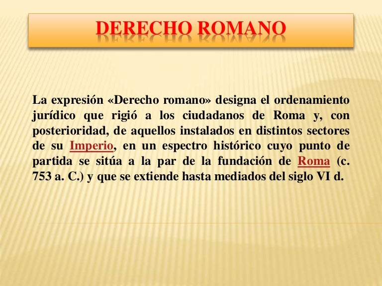 Derecho Romano