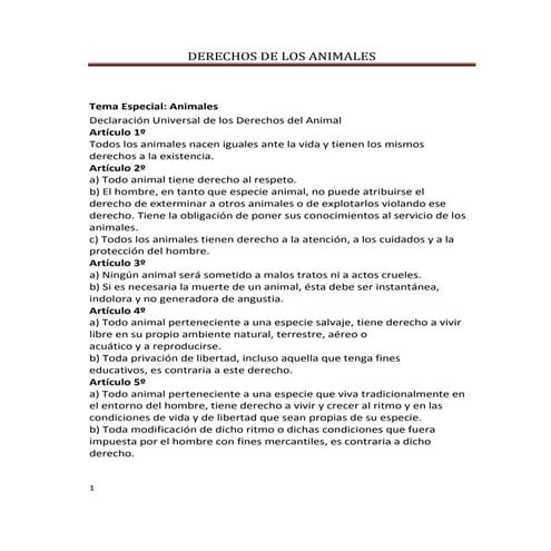 Derechos De Los Animales | PPT