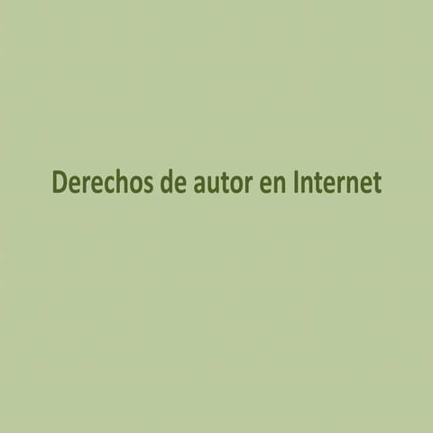 Derechos de autor en internet