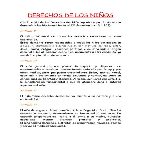 Derechos de los niños