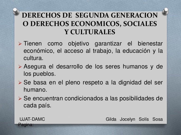 Derechos de segunda generacion o derechos economicos,