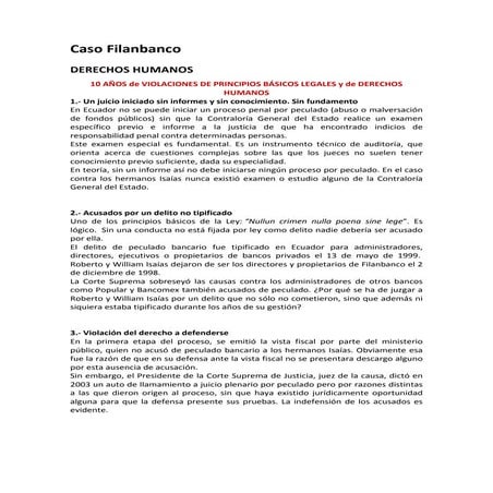 William Isaías-Derechos humanos