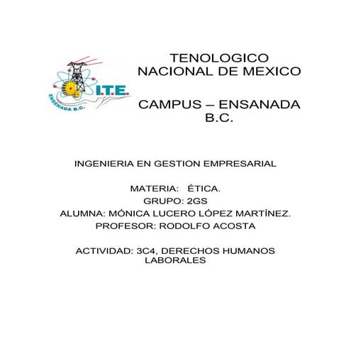 Triptico acerca de los derechos humanos laborales | PDF