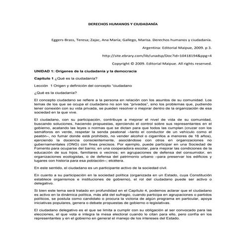 Derechos humanos y ciudadanía