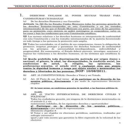 Derechos políticos violados