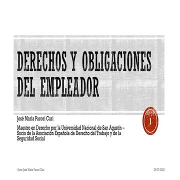 DERECHOS Y OBLIGACIONES DEL EMPLEADOR - CONTRATACIÓN EXTRANJEROS - AUTOR JOSÉ...