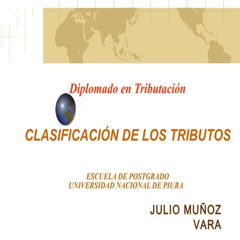 Derecho tributario clasificacion de los tributos