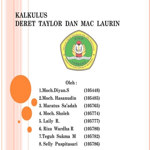 Deret taylor and mac laurin