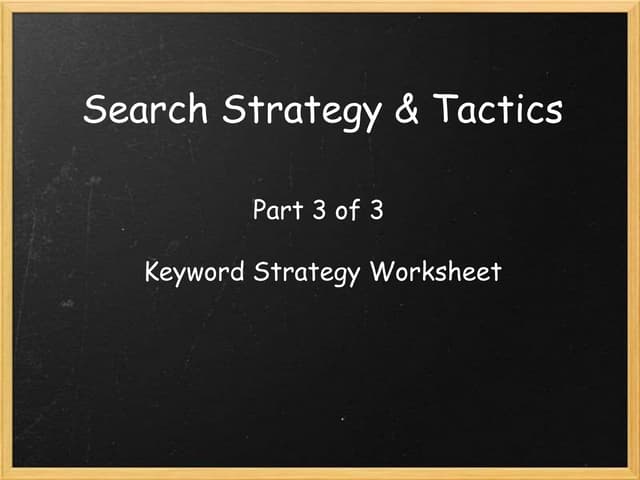 Search strategy 3 keyword concepts