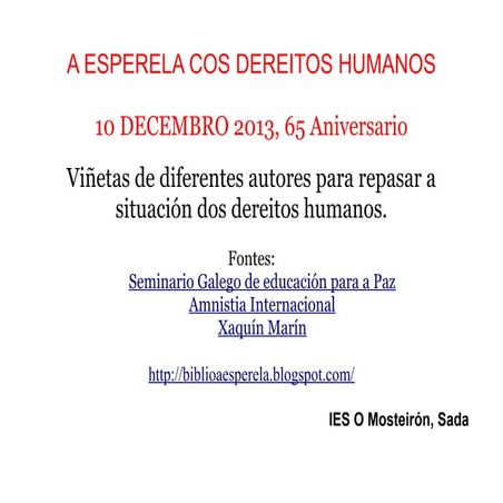 VIÑETAS SOBRE OS DEREITOS HUMANOS