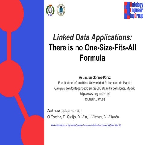 Linked DAta Applications: There is no One-Size-Fits All Formula (Short presen...