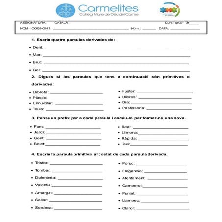 Derivades i prefixos