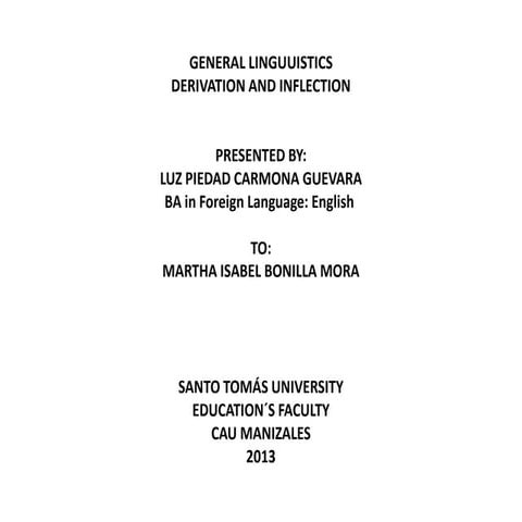 Derivational Morphology