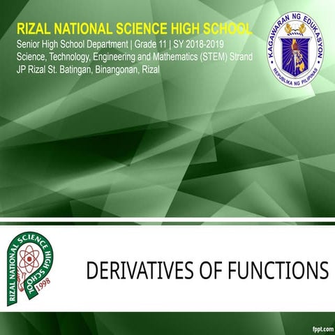 Derivative of a Function Differential Calculus