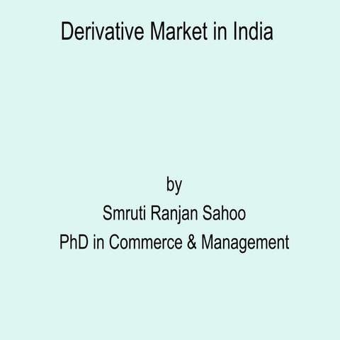 Derivative market in india