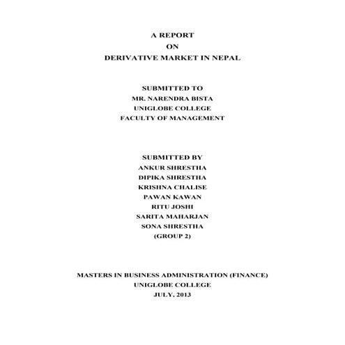 Derivative market in nepal